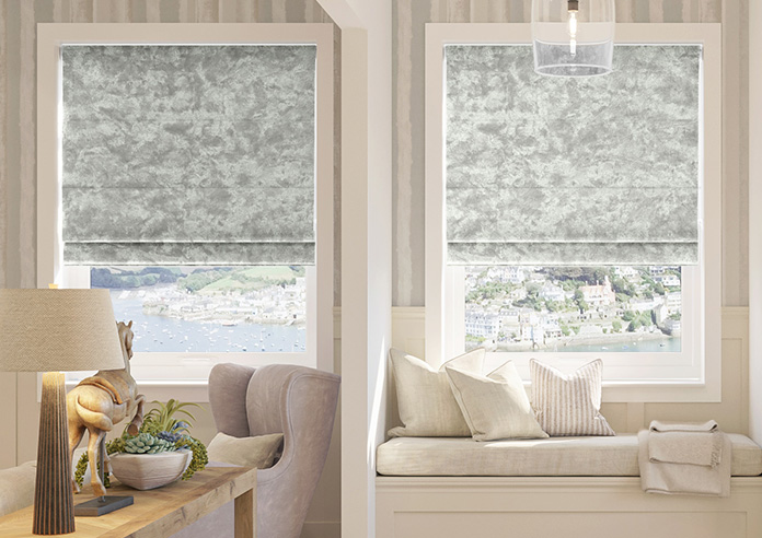 Cyrus Crushed Velvet, Grey - Roman Blind - Image 3